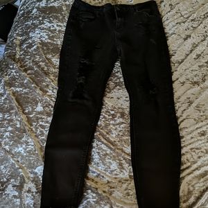 Black Jeans with Fake Rips